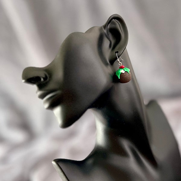 Christmas puddings dangle earrings