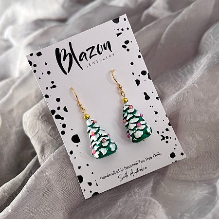 Christmas trees dangle earrings