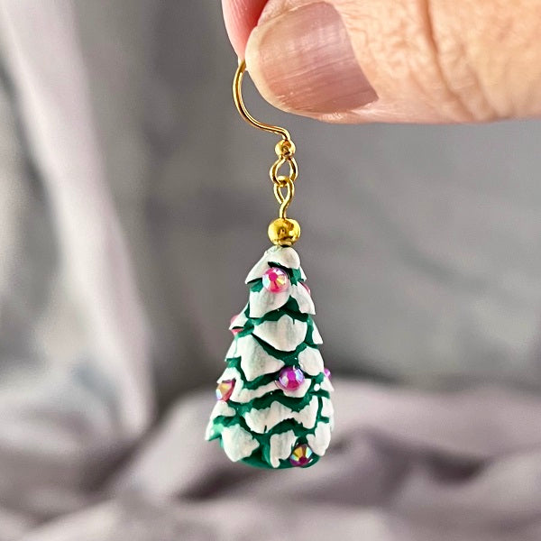 Christmas trees dangle earrings