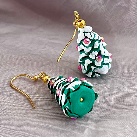 Christmas trees dangle earrings